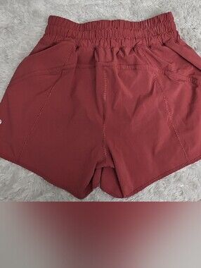 Women Lululemon Track That High-Rise Lined Short 3" Soft Cranberry Size 6